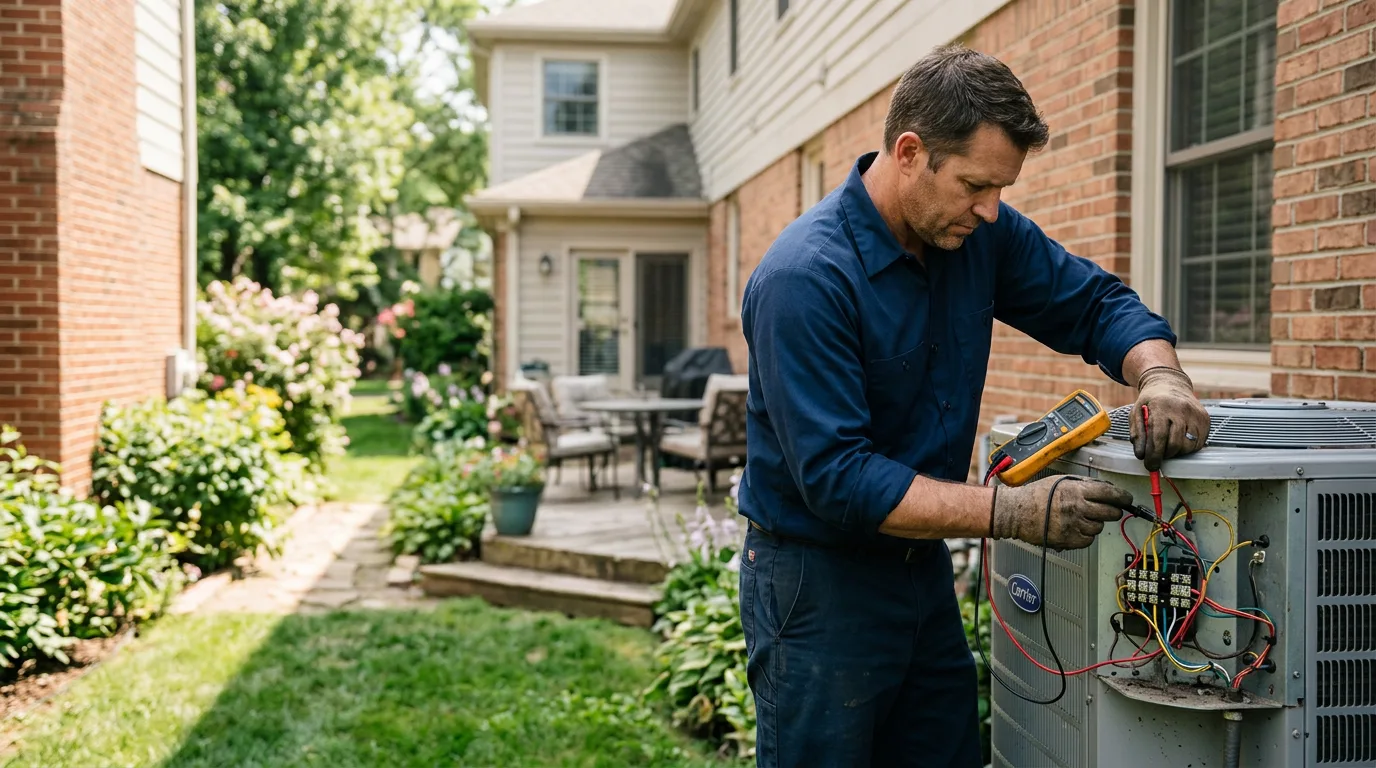 HVAC technician working near West Burlington, NY